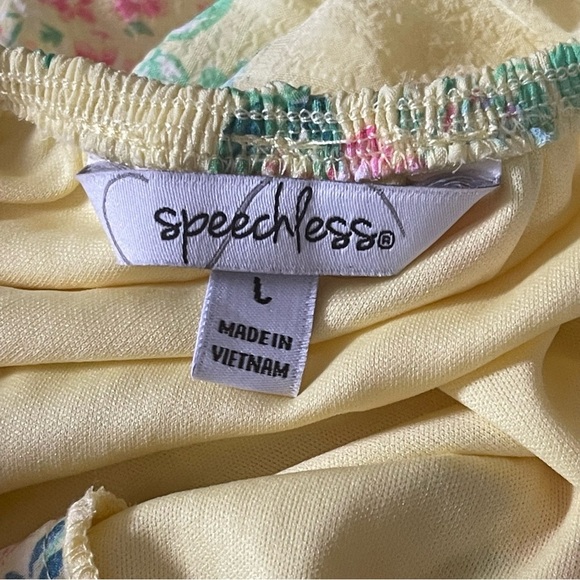 NWT yellow Floral Maxi Dress with Spaghetti Straps speechless size large tiered - Picture 6 of 11